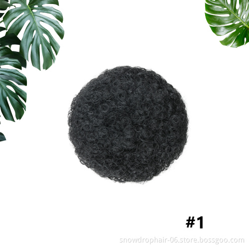 Julianna  Wrap Drawstring Hair Puff Chignon with Combs short afro kinky cheveux bun hair afro puff ponytail
